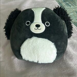 Adorable Squishmallow Black and White cocker spaniel pup